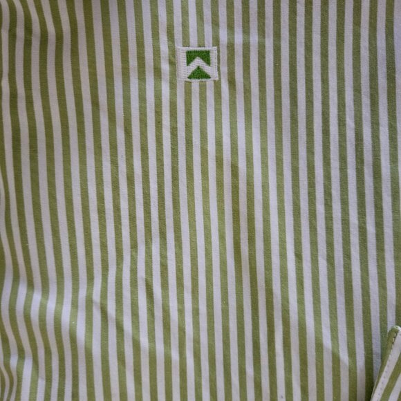 Michael Kors Sage green/white Stripe short Sleeve Collared Button down Casual XL - Picture 4 of 5